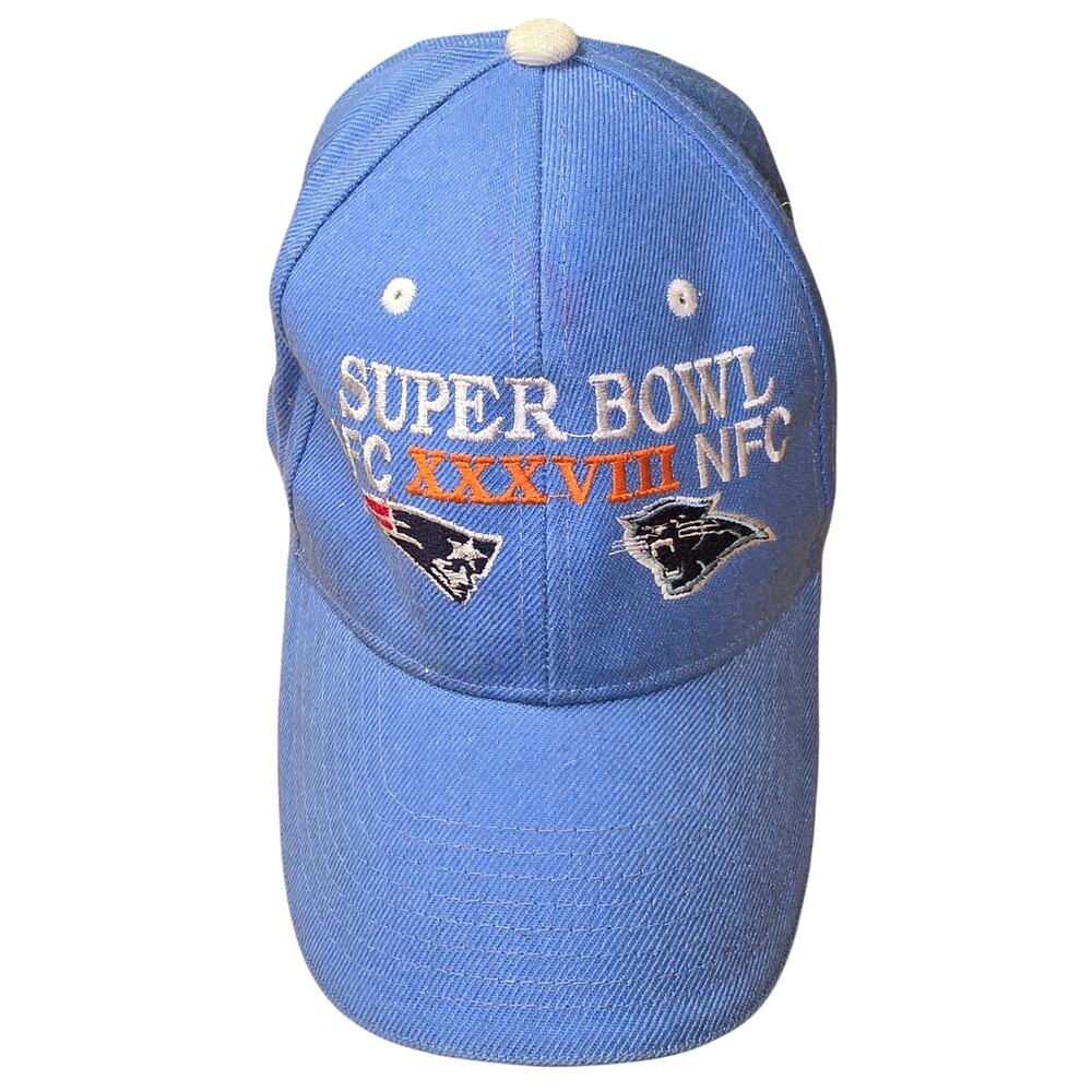 Vintage Y2K 2004 Super Bowl XXXVIII Patriots Panthers Hat